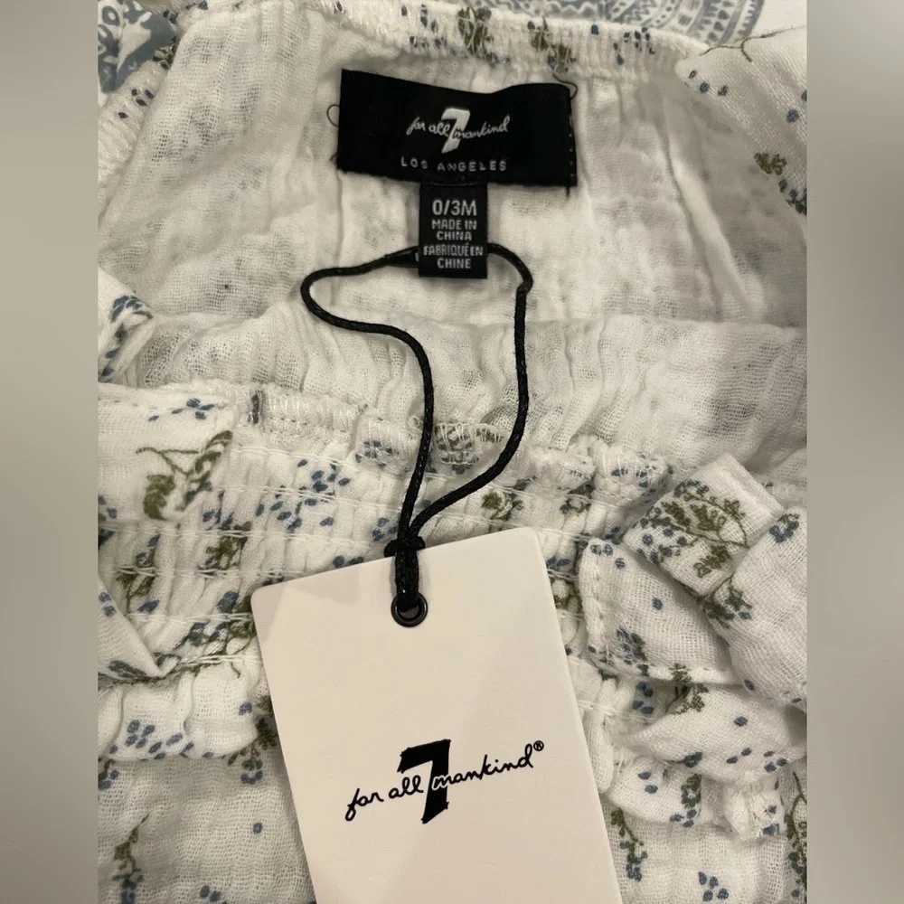 7 For All Mankind Girls Floral Print Matching Set Size 0-3 months.